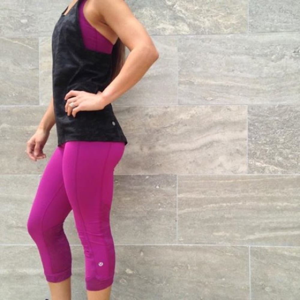 NWT lululemon athletica regal plum run for days wunder train align CROP leggings